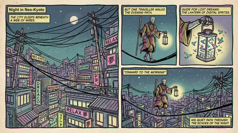 Retrofuturist Lofi Comic Stories