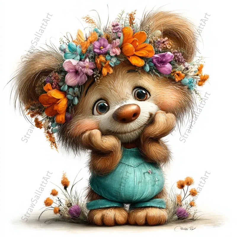 Cartoon Animals Vibrant Easter Clipart