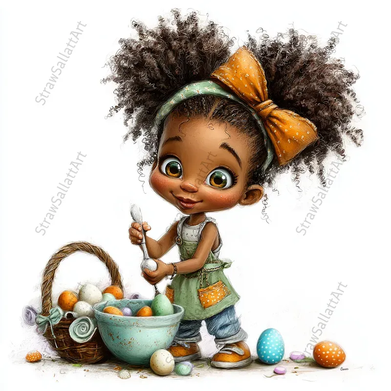 Cartoon Animals Vibrant Easter Clipart