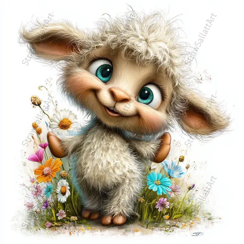 Cartoon Animals Vibrant Easter Clipart