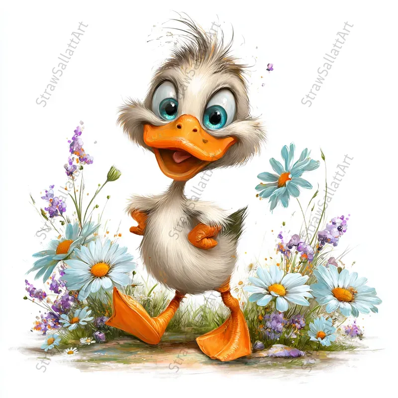 Cartoon Animals Vibrant Easter Clipart
