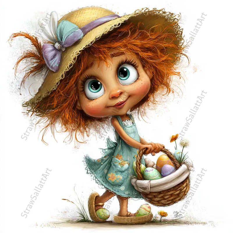Cartoon Animals Vibrant Easter Clipart