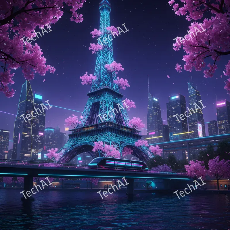 Cyberpunk Neon Sakura Illustrations