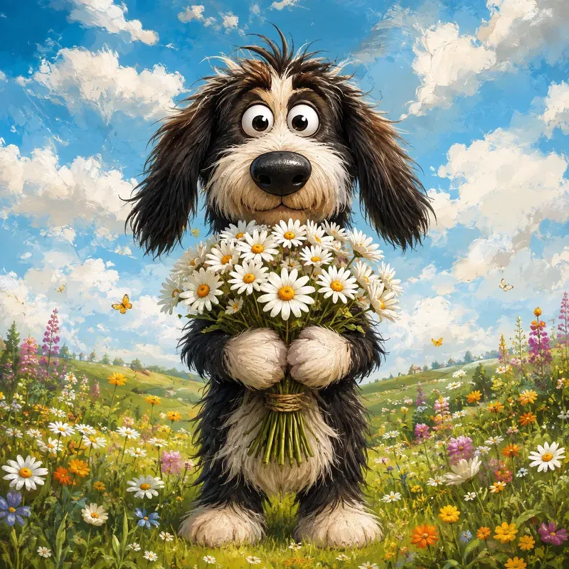 Whimsical Animal Bouquet Art