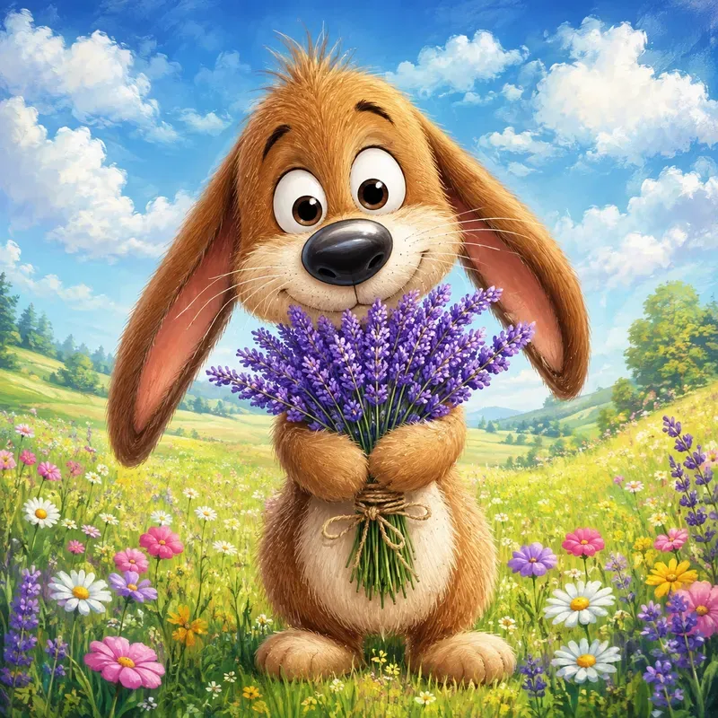 Whimsical Animal Bouquet Art