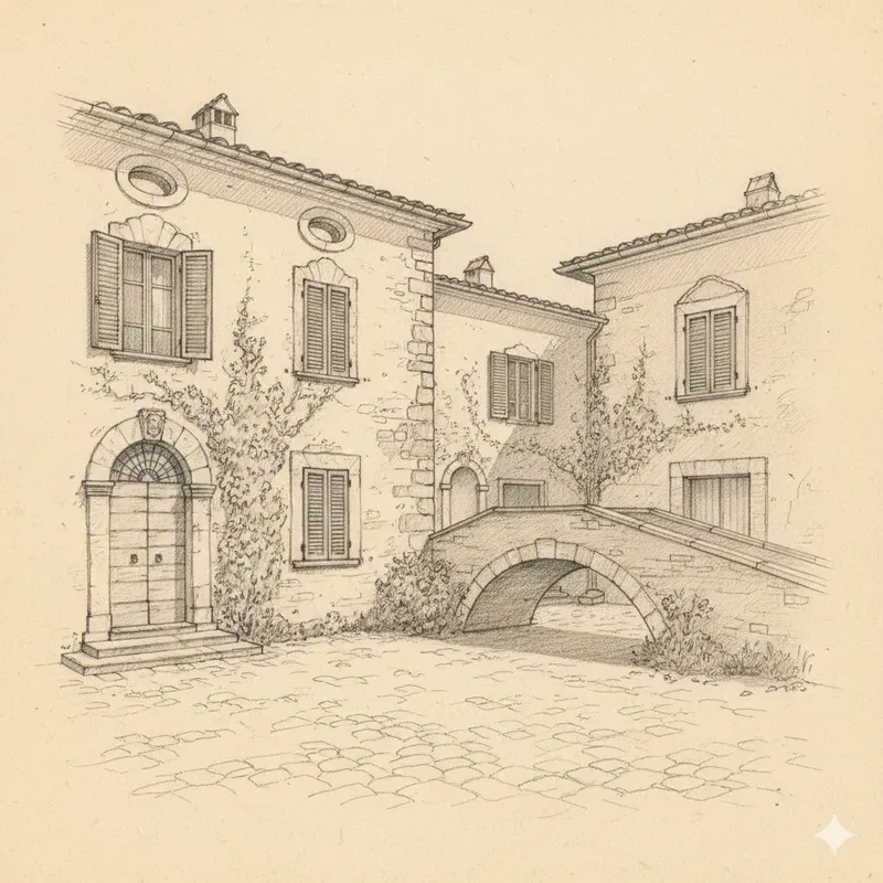 Old World Architecture Pencil Sketches