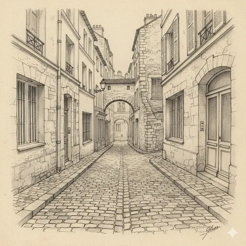 Old World Architecture Pencil Sketches