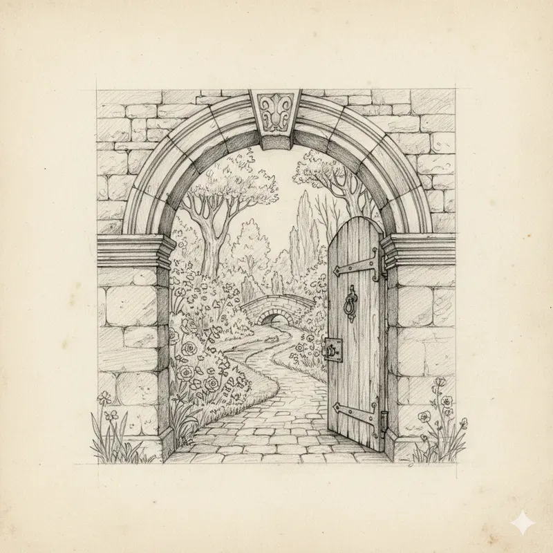 Old World Architecture Pencil Sketches