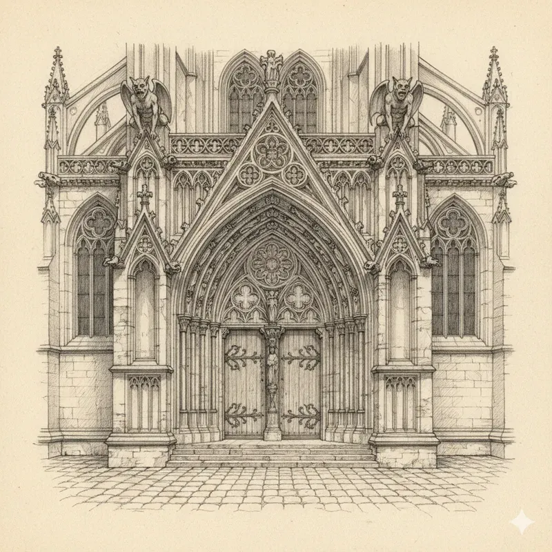 Old World Architecture Pencil Sketches