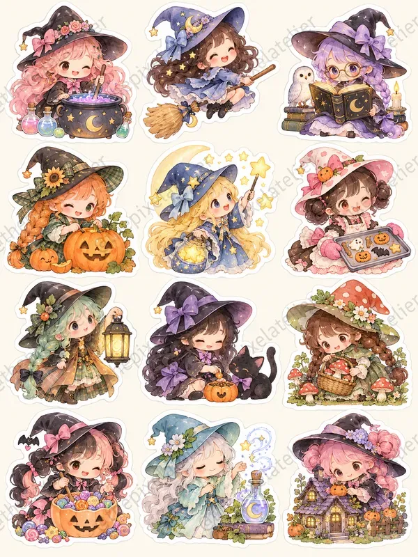 Funny Kawaii Halloween Stickers For Kids