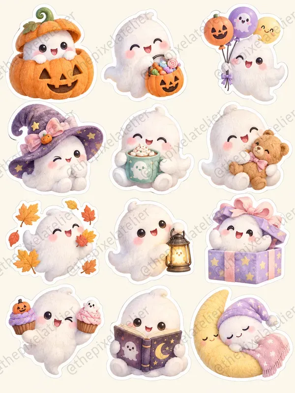 Funny Kawaii Halloween Stickers For Kids