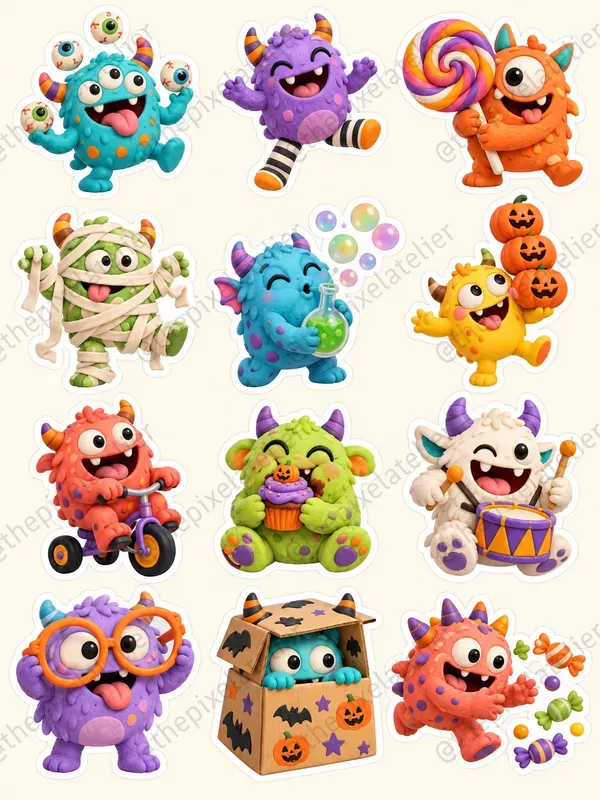 Funny Kawaii Halloween Stickers For Kids