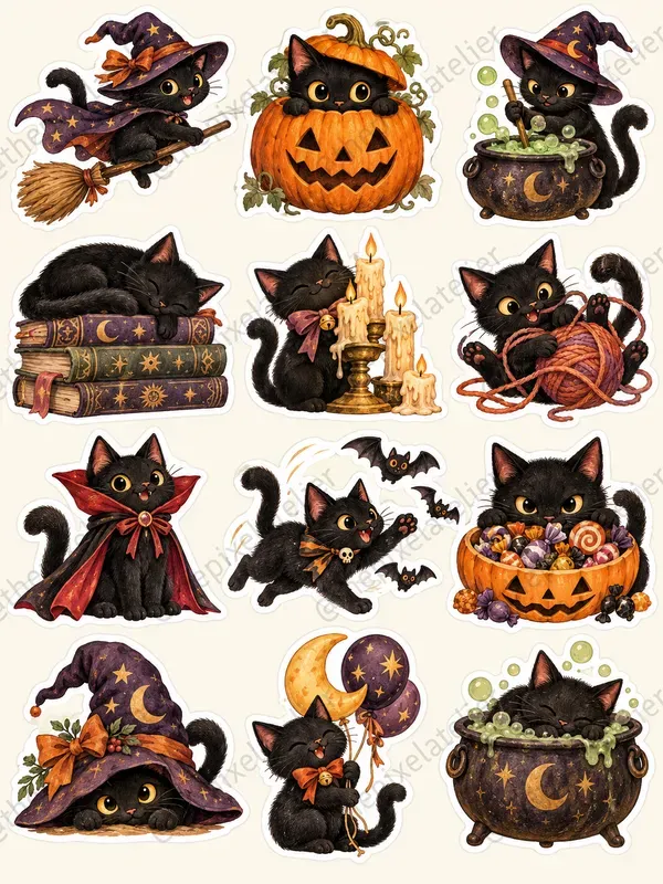 Funny Kawaii Halloween Stickers For Kids