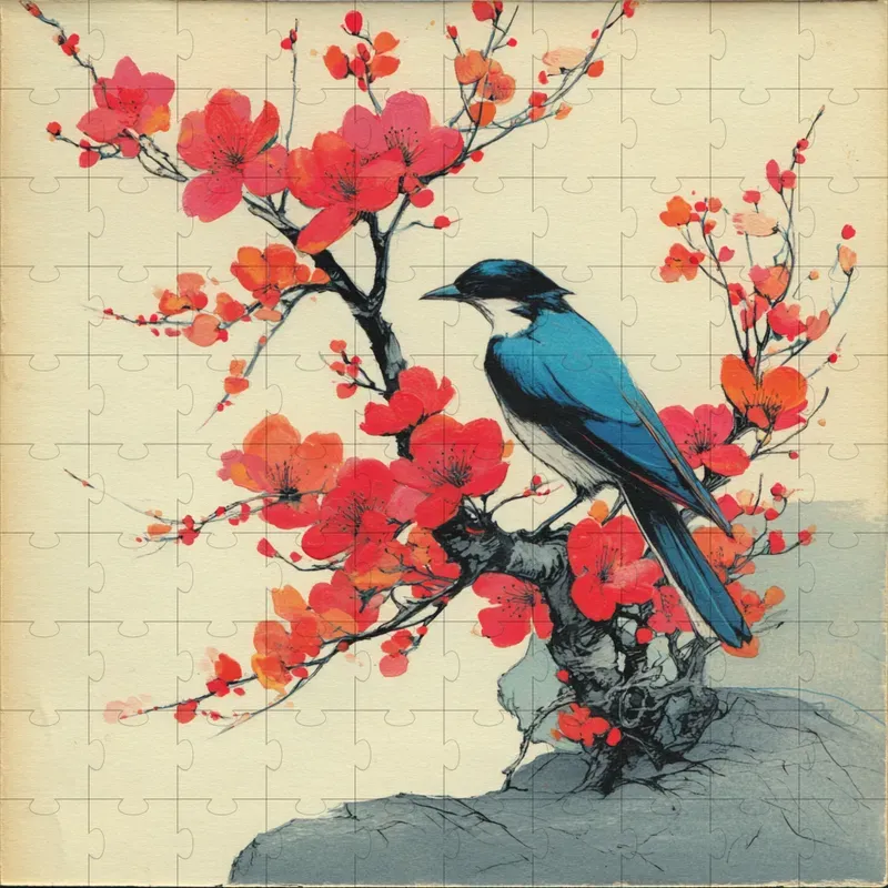Woodblock Ink Pastel Vintage Prints