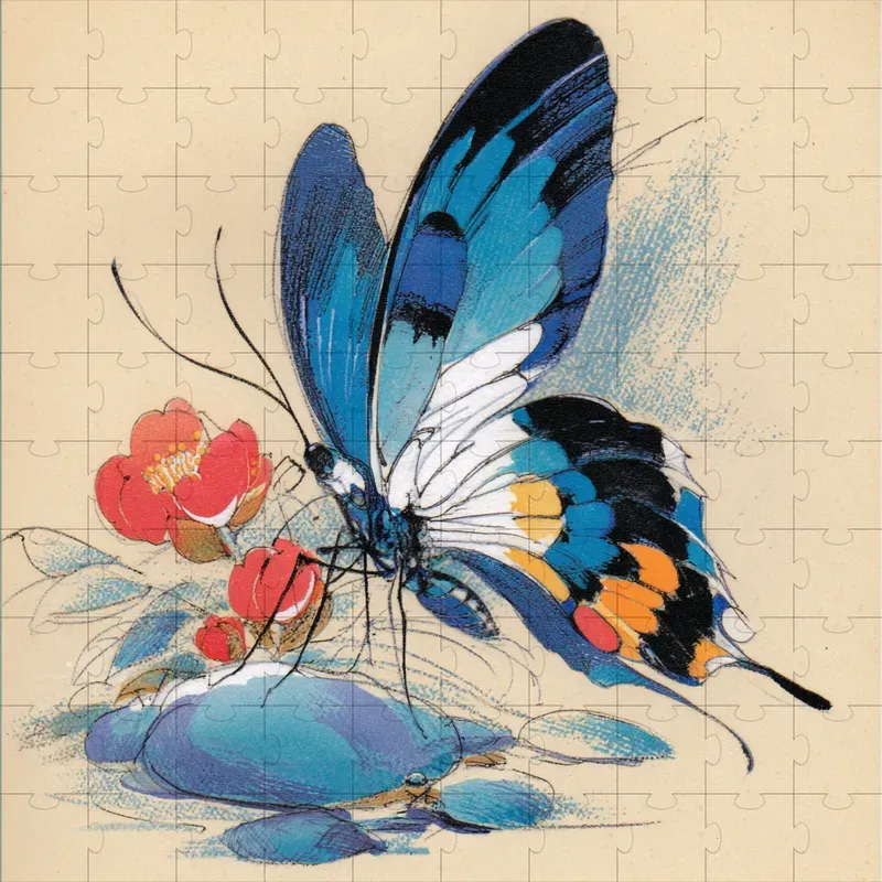 Woodblock Ink Pastel Vintage Prints