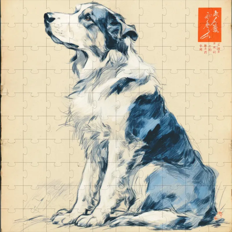 Woodblock Ink Pastel Vintage Prints