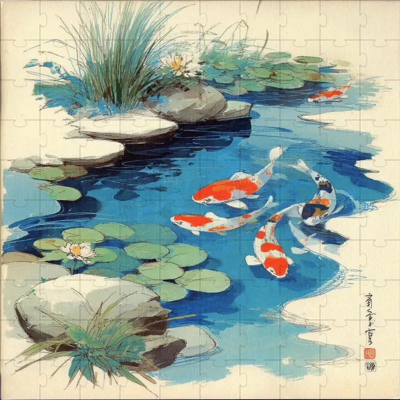 Woodblock Ink Pastel Vintage Prints