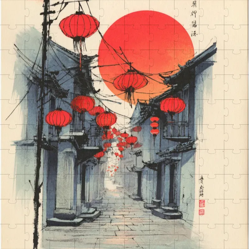 Woodblock Ink Pastel Vintage Prints