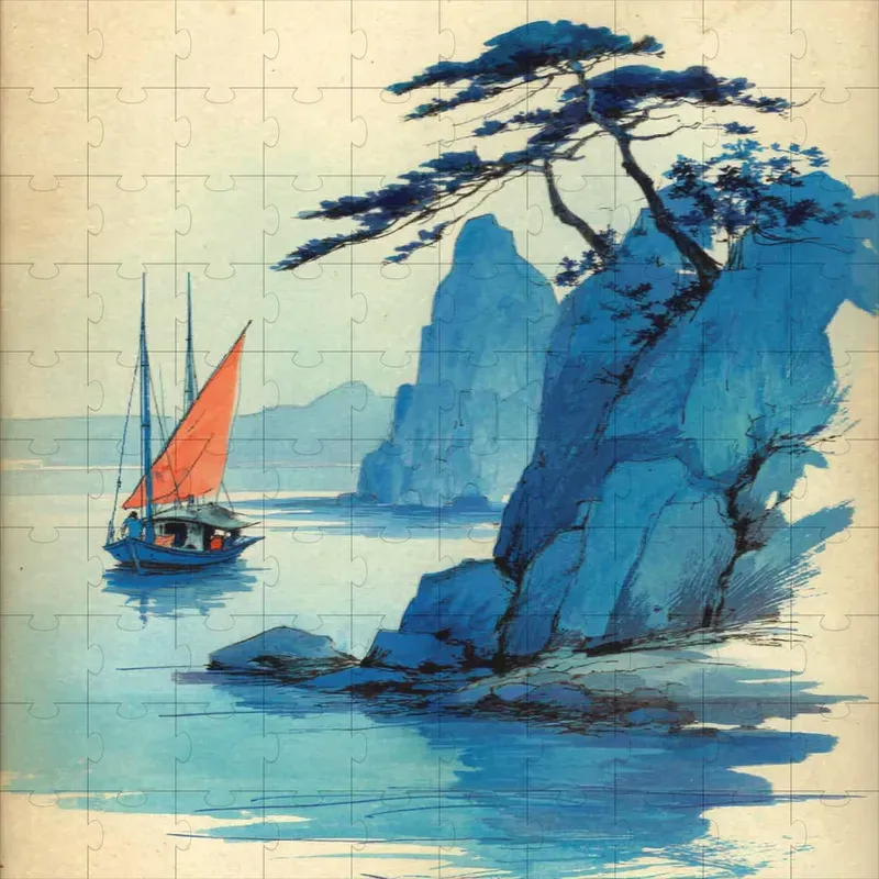 Woodblock Ink Pastel Vintage Prints