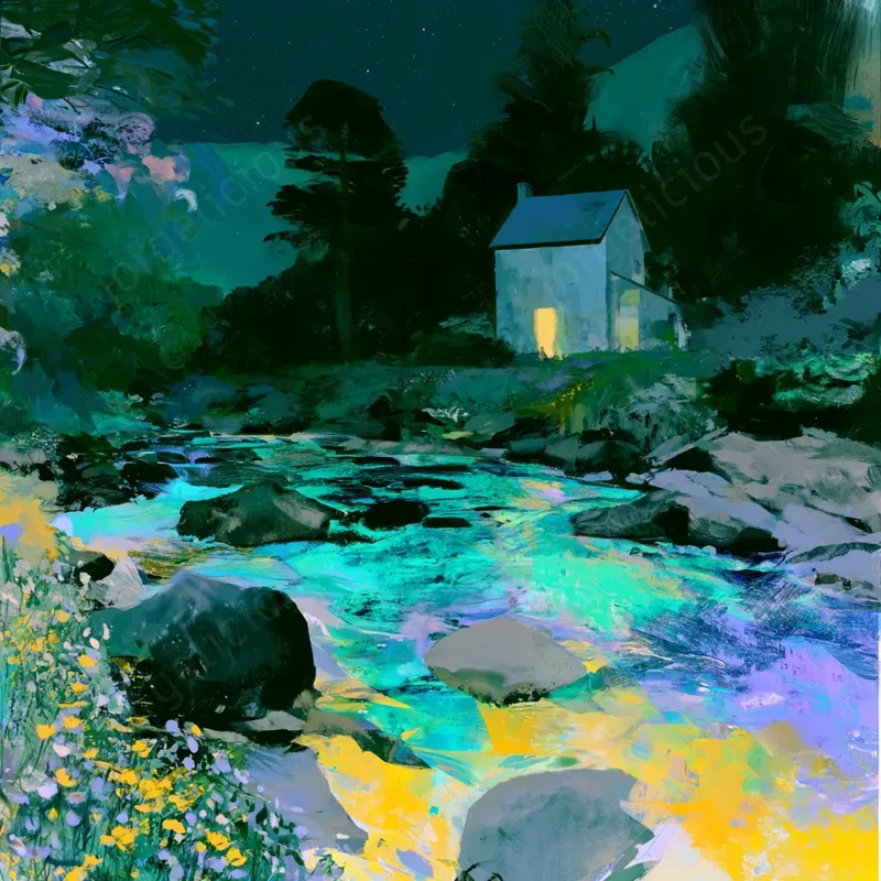 Dreamy Night Landscape Posters