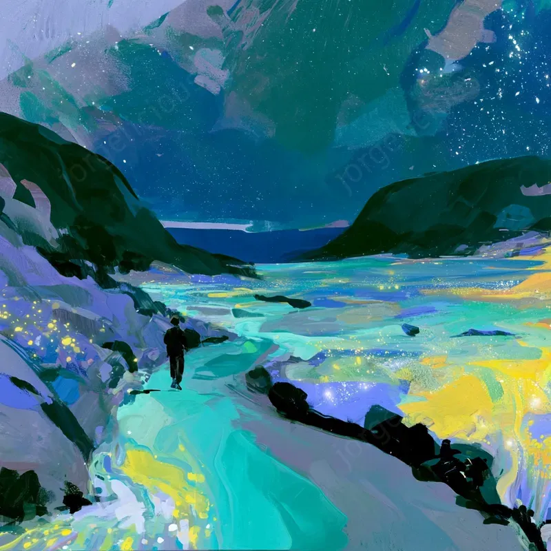 Dreamy Night Landscape Posters
