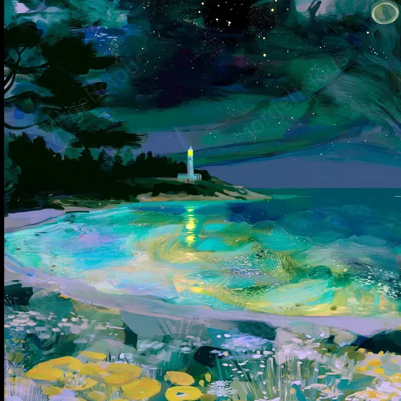 Dreamy Night Landscape Posters