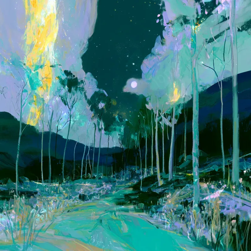 Dreamy Night Landscape Posters