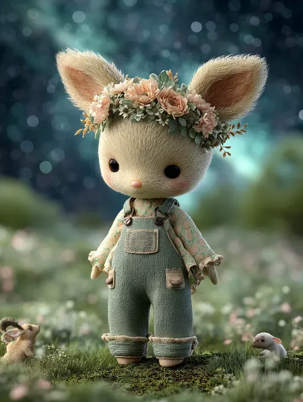 3D Chibi Plush Doll Night Posters