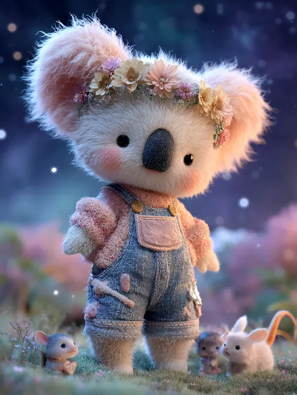 3D Chibi Plush Doll Night Posters