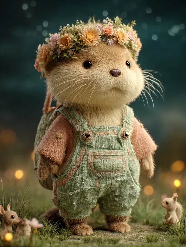 3D Chibi Plush Doll Night Posters