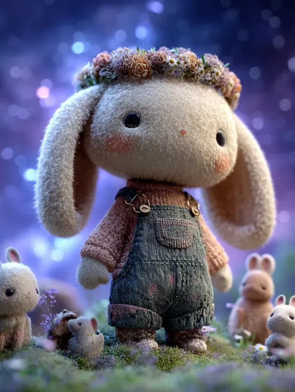 3D Chibi Plush Doll Night Posters