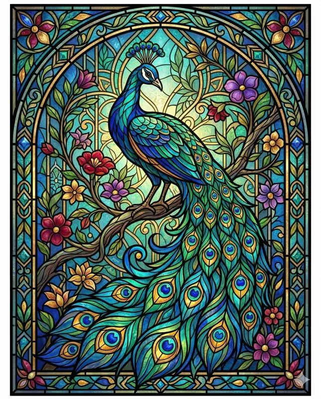 Intricate Stained Glass Window Art