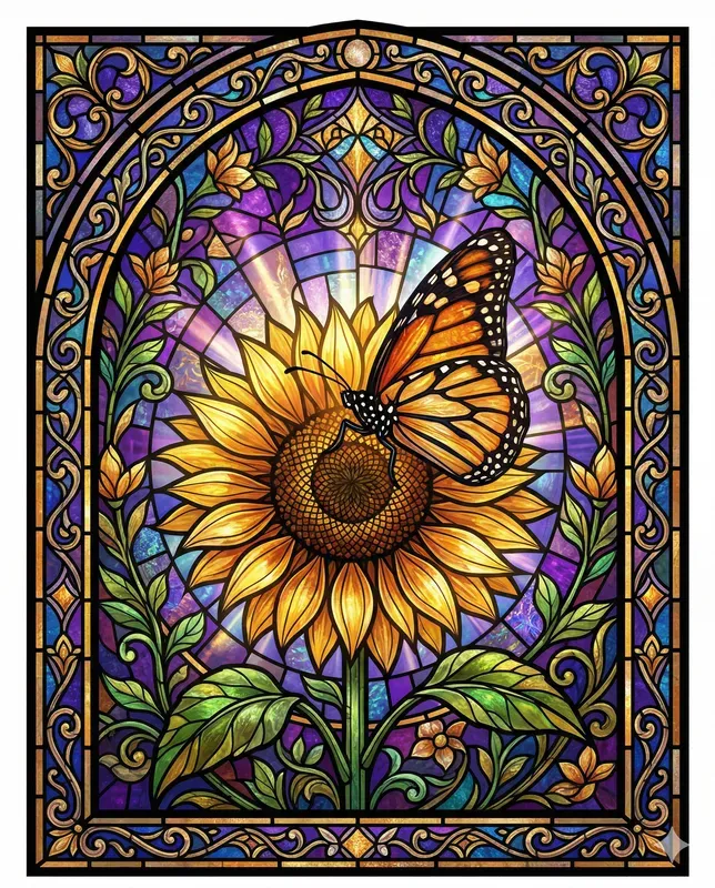 Intricate Stained Glass Window Art