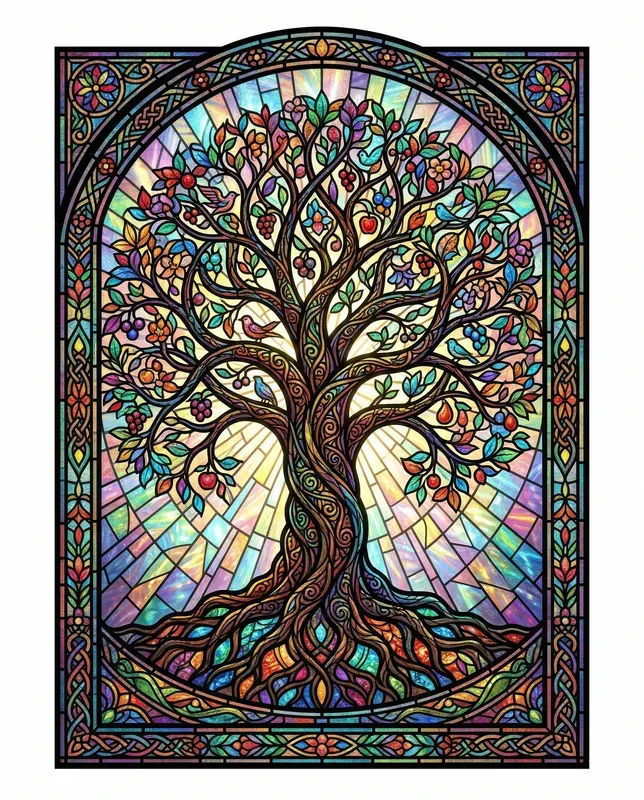 Intricate Stained Glass Window Art