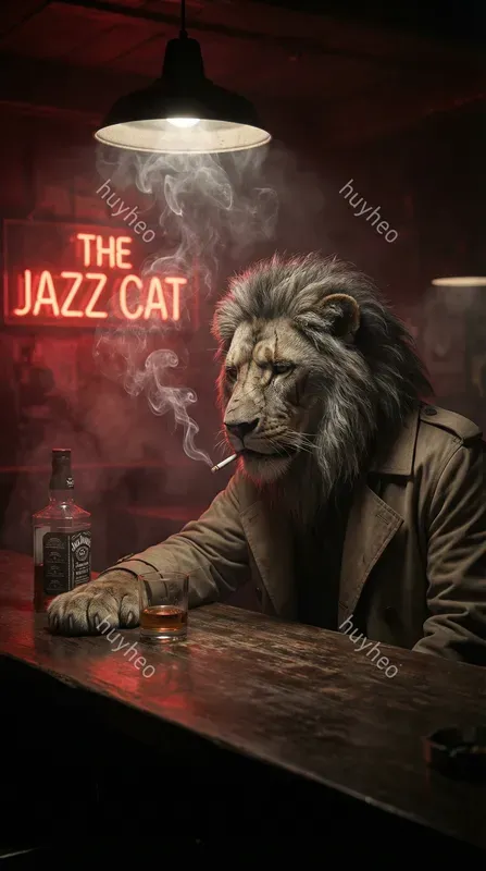 Noir Neon Anthropomorphic Portraits