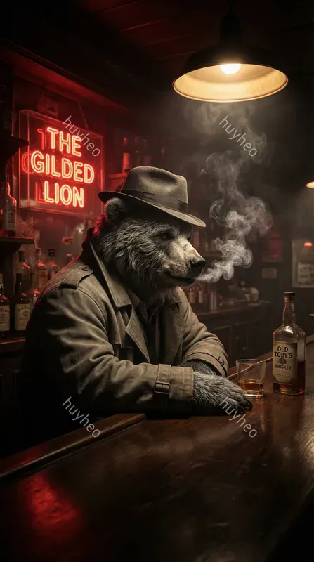 Noir Neon Anthropomorphic Portraits