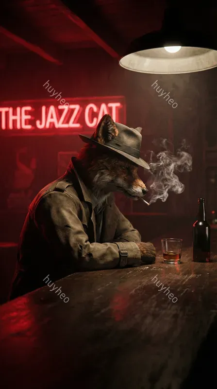 Noir Neon Anthropomorphic Portraits