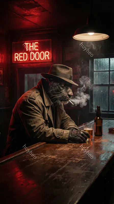 Noir Neon Anthropomorphic Portraits