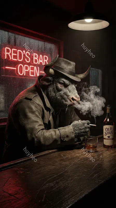 Noir Neon Anthropomorphic Portraits