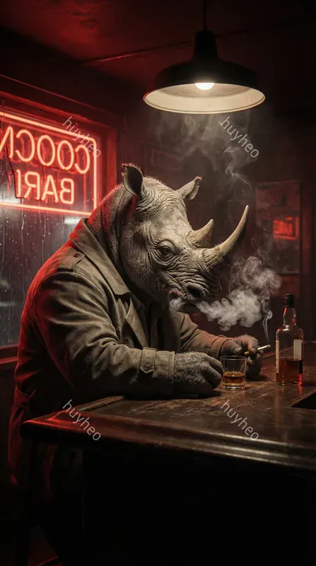 Noir Neon Anthropomorphic Portraits