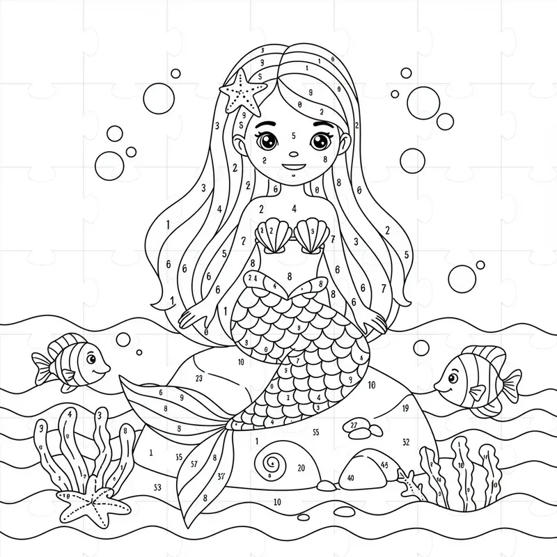 Any Cute Color By Number Pages