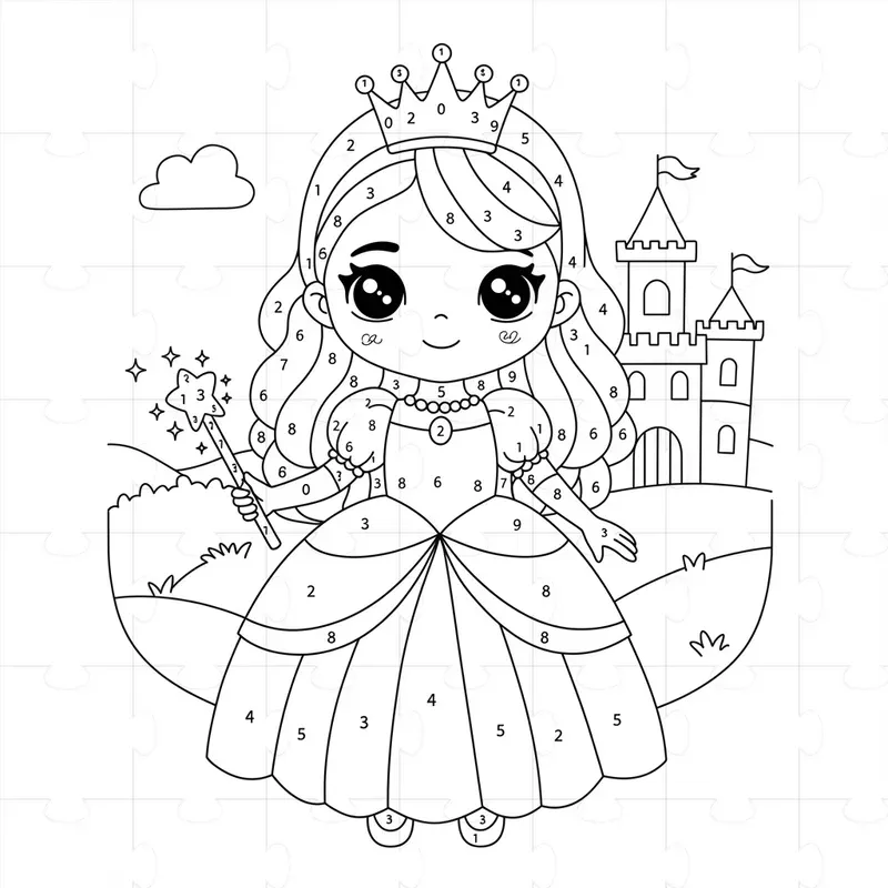 Any Cute Color By Number Pages