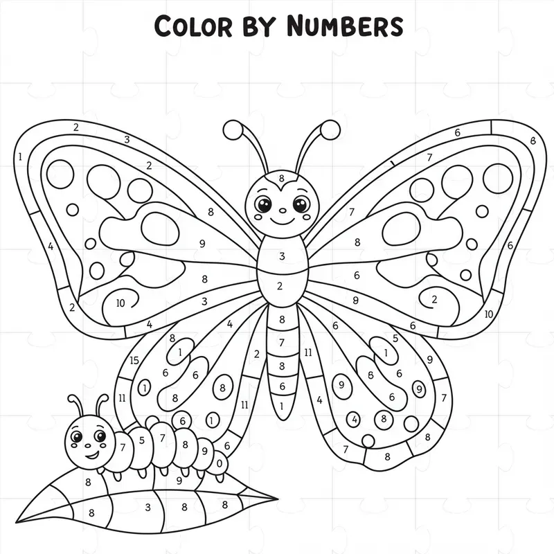 Any Cute Color By Number Pages