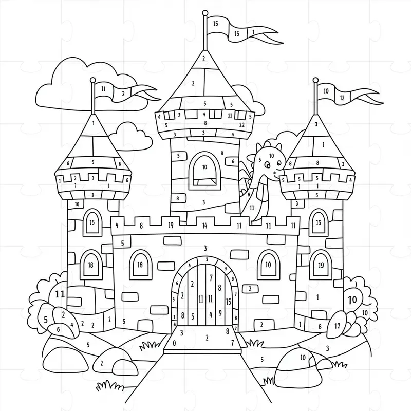 Any Cute Color By Number Pages