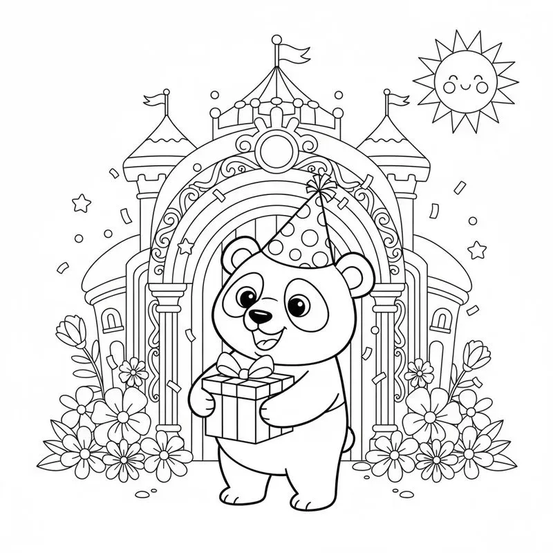 Cute Animal Party Coloring Pages