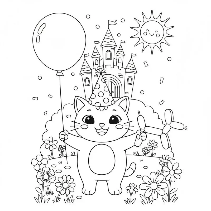 Cute Animal Party Coloring Pages