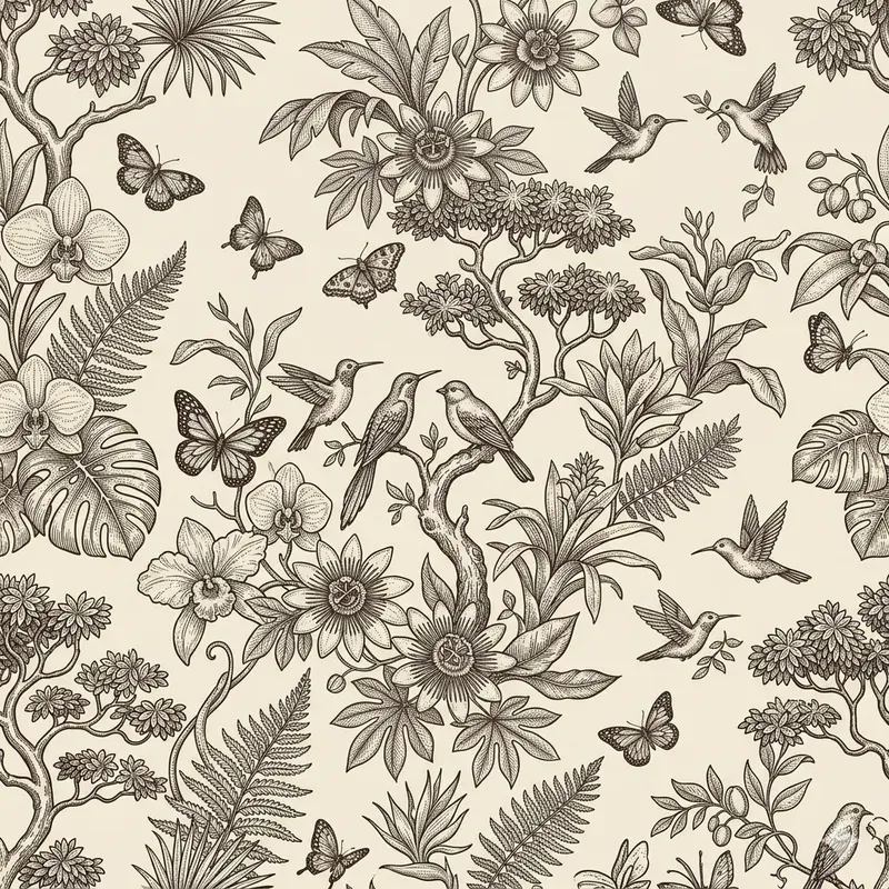 Vintage Toile Pattern Scenes