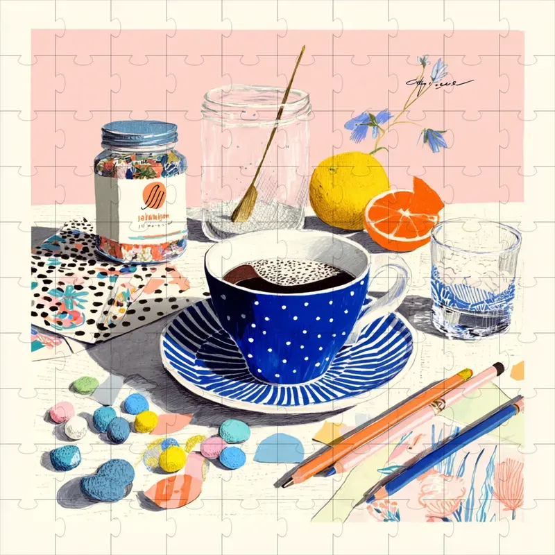 Gouache Collage Pattern Folk Prints