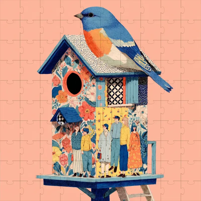 Gouache Collage Pattern Folk Prints