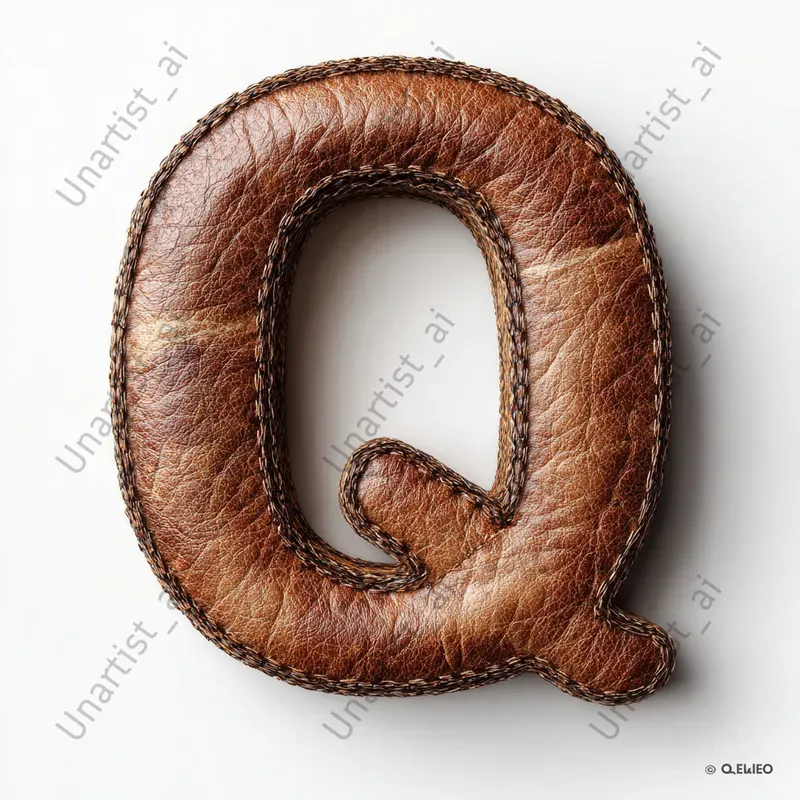 Hyperrealistic 3D Aged Leather Letters